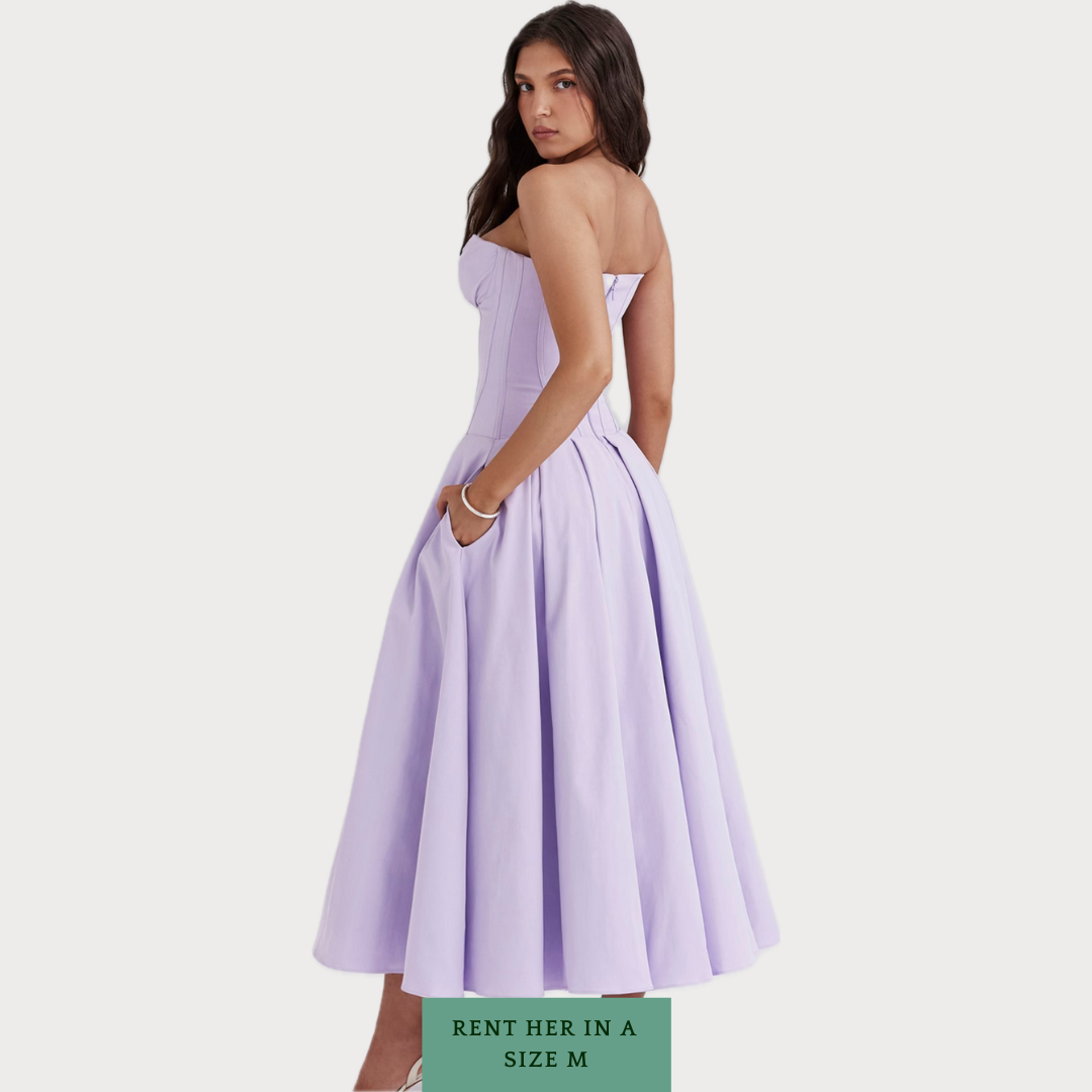 Lady Midi Dress in Orchid Twill