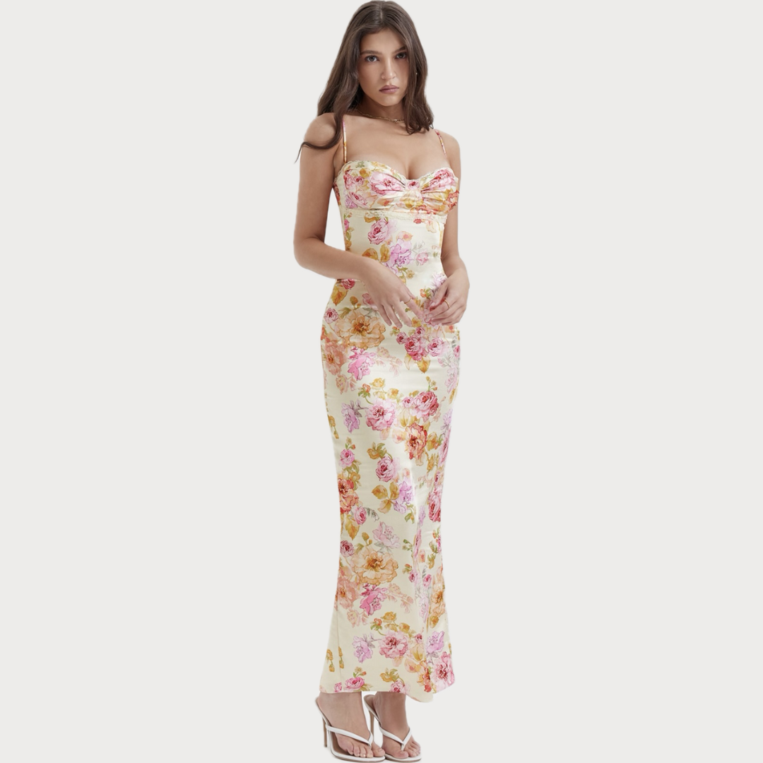 Josefina Maxi Dress in Ivory Floral