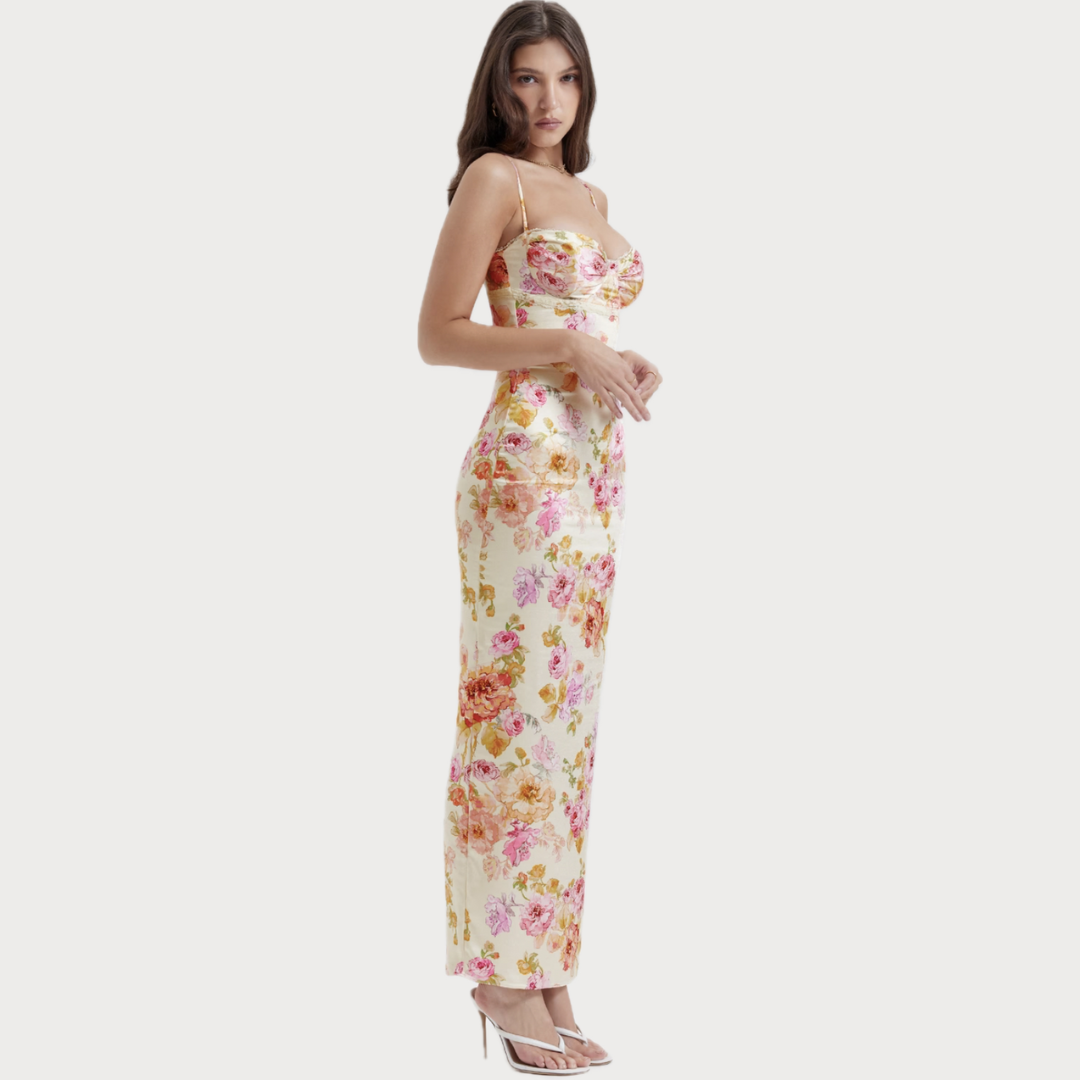 Josefina Maxi Dress in Ivory Floral