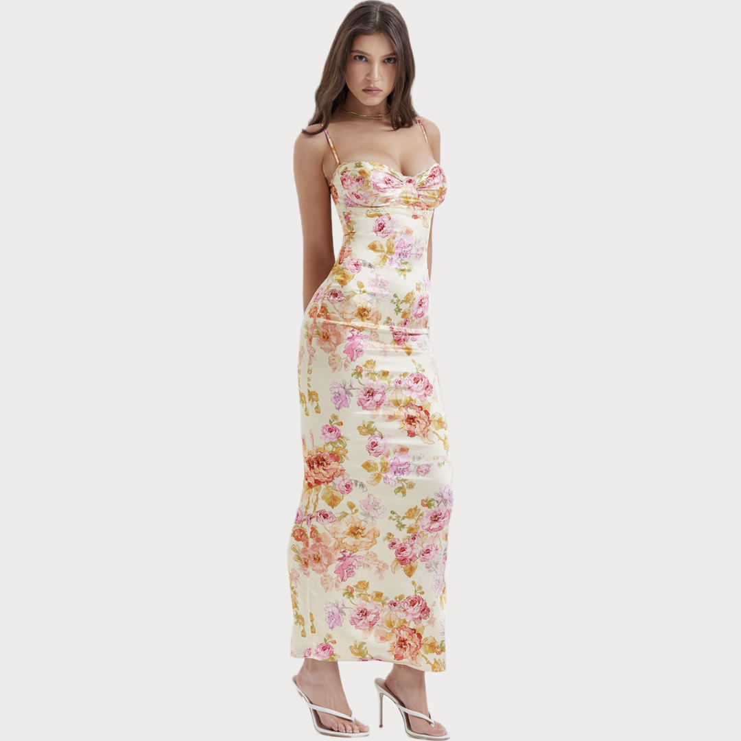 Josefina Maxi Dress in Ivory Floral