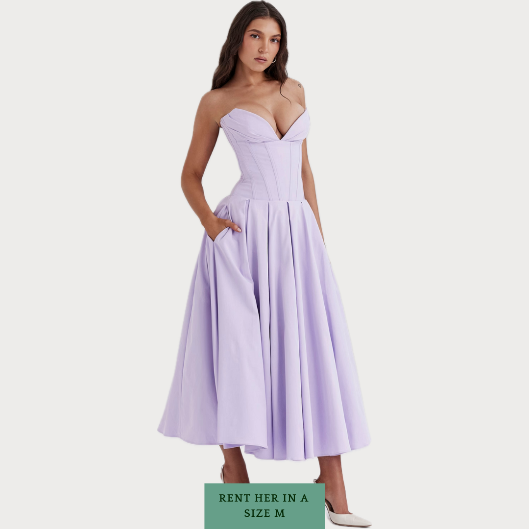 Lady Midi Dress in Orchid Twill