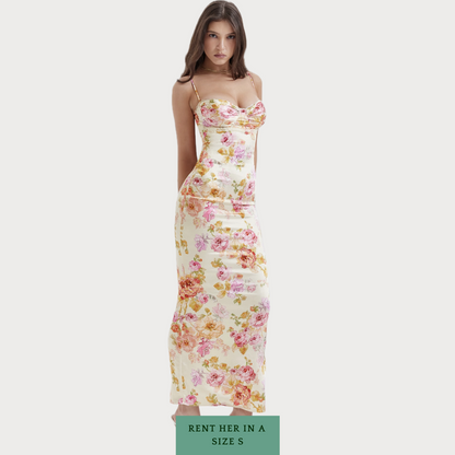 Josefina Maxi Dress in Ivory Floral