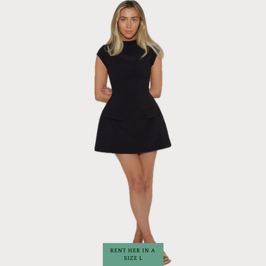 Ultimate Cap Sleeve Mini Dress in Black