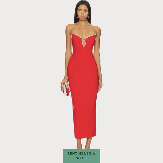 Bec Midi Dress in Red