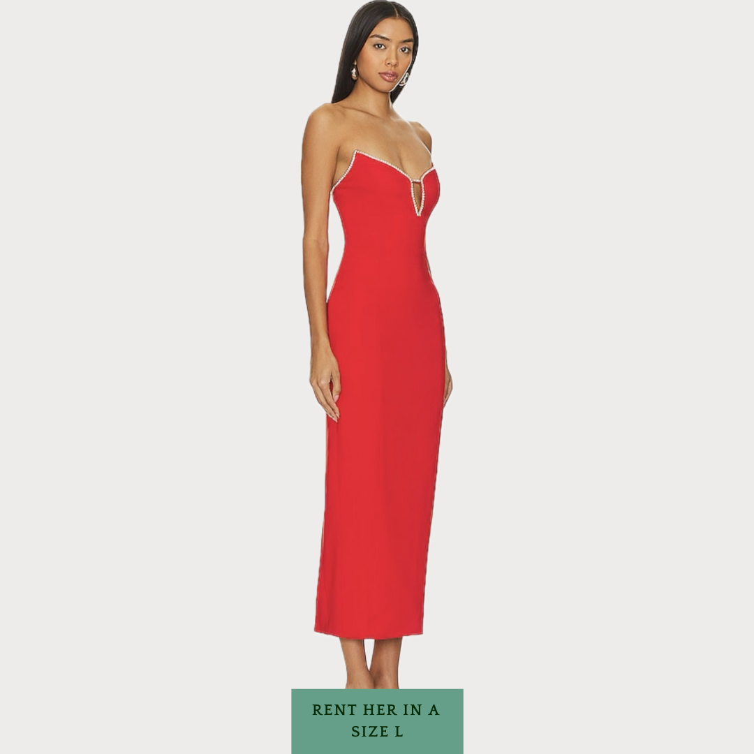 Bec Midi Dress in Red