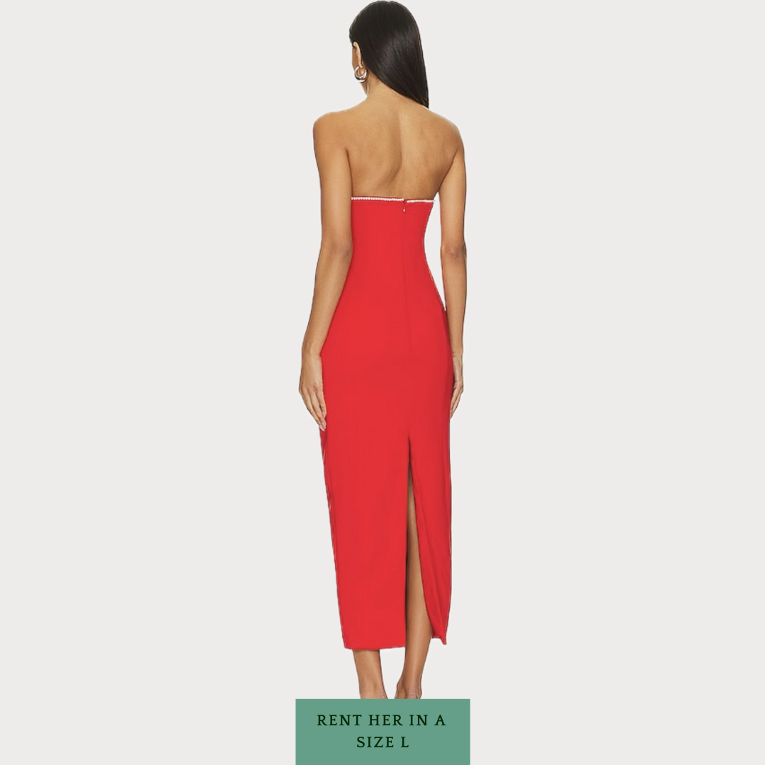 Bec Midi Dress in Red